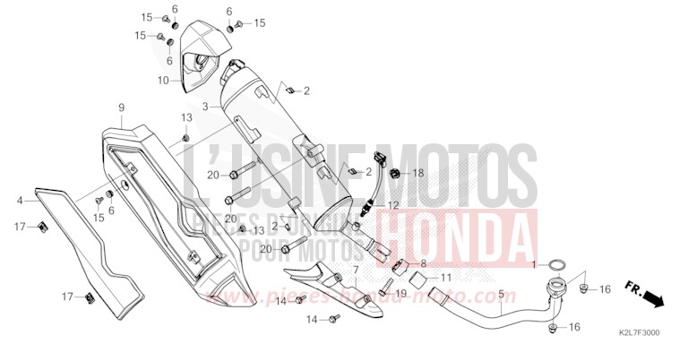 EXHAUST MUFFLER (ADV350AN,P,R) for ADV 350 PEARL FALCON GRAY (NHC61) from 2024